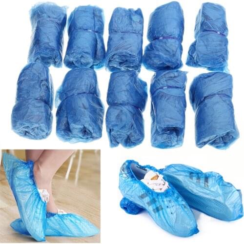 100pcs/lot Plastic Rain Waterproof Overshoes Boot Covers Disposable Shoe Covers Overshoes Shoe Care Kits Drop Shiping