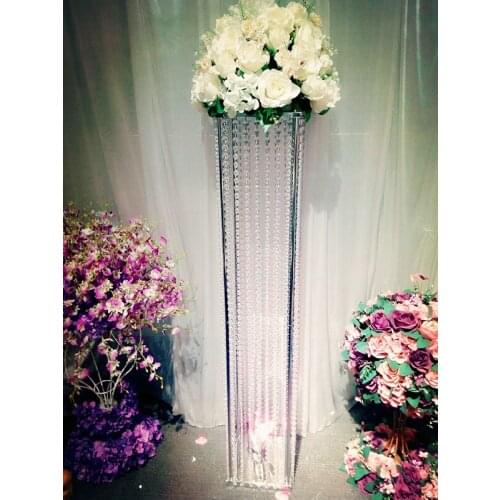 120cm Tall Crystal Pillar Aisle Road leads Wedding Flower Stand Flower Stand