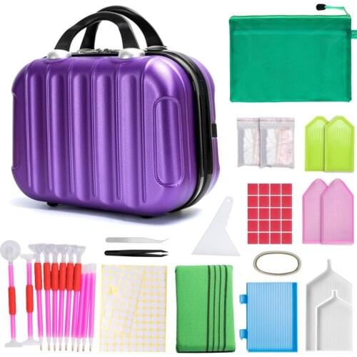 132 Diamante Bordado Ferramentas, 5d Diamante Artesanato recipiente,Storage bag carrying bag zipper accessories double layer