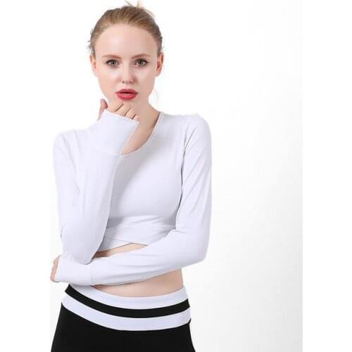 2019 Summer Women Slim Yoga Shirts Tops Long Sleeve Outdoor Running Fitness Gym breathable Sport Training Yoga Clothing