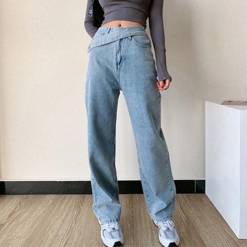 2021 Jeans Women Wide Leg Pants Mom Femme Black Blue Jeans High Waist for Woman Trousers Pantalones