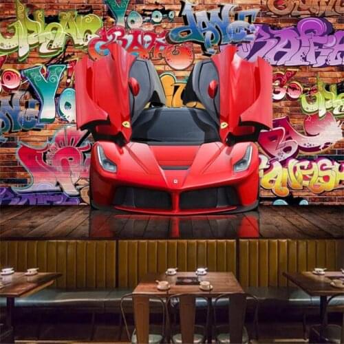 Milofi custom 3D wallpaper mural supercar luxury car Ferrari Lamborghini luxury car background wallpaper mural