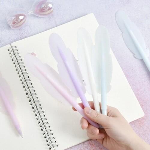 48PCS New Feather Silicone Gel Pen Creative Cute Stylish Pen Student Stationery Kawaii School Supplies