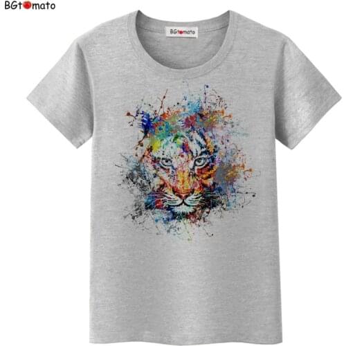 BGtomato Hot sale!! colorful king lion art T-shirts women super cool tees creative 3D shirts Original brand clothes casual tops