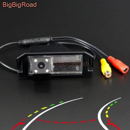 BigBigRoad For Hyundai i10 i20 Elantra GT Touring 200 - 2015 2016 2017 For Dodge i10 Car Dynamic Trajectory Tracks Backup Camera