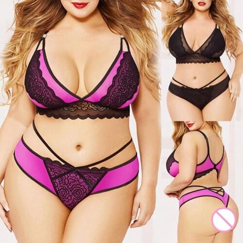 Big yard bras women Ultra-thin bra plus size sexy lace transparent large cup underwear push up bra Three Point Suits Sexy Bra