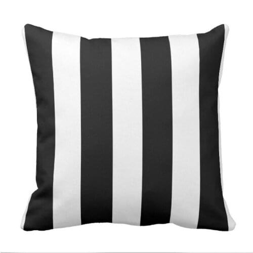 Modern Black White Stripes Pattern Throw Pillow case