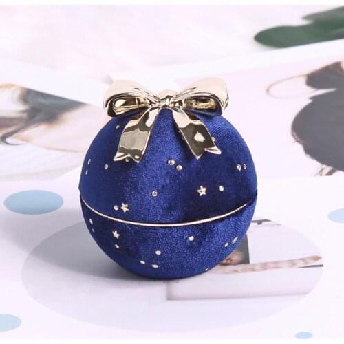 Starry Sky Round Bowknot Ring Necklace Pendant Display Case Jewelry Storage Box Velvet Jewelry Ring Jewelry Display Organizer
