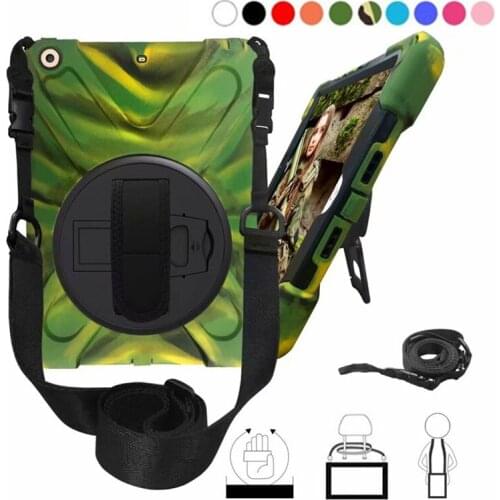 For Apple ipad Air Kids Case Heavy Duty Shockproof Armor Skin Silicon+PC Rubber 360 Swivel Stand holder Back Cover For ipad 5