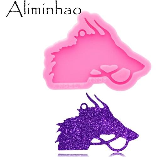 DY0740 Super Glossy Dragons head Resin Silicone Mold DIY Epoxy Keychain Mould Decoration