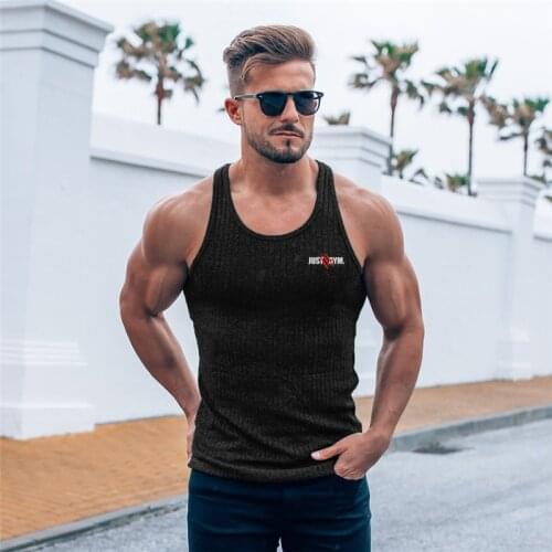 Mens Casual Summer O Neck Sleeveless T Shirt Fitness Slim Fit Sports Strips Tank Top Male Fashion Singlets Knitted Gym Clothing