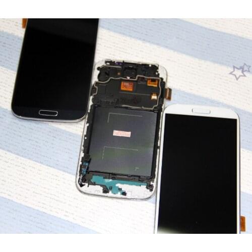 I9505 i9500 lcd For SAMSUNG GALAXY S4 i9505 LCD Display Touch Screen Digitizer Full Assembly Bezel Frame Blue