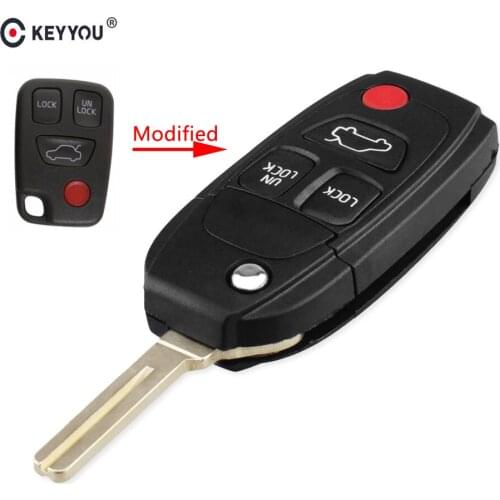 KEYYOU 10pcs Remote Key Shell Case Modified key 2 3 4 Buttons For Volvo XC70 XC90 V40 V50 V70 V90 C30 C70 S40 S60 S70 S80