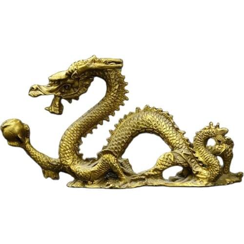 Chinese brass hand carved statue --- dragon home decoration