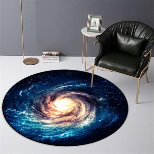 Round Carpet Space For Modern Living Room 3D Planet Universe Children Floor Mat Teen Room Rug Bathroom Mat Anti-slip Bedside Mat