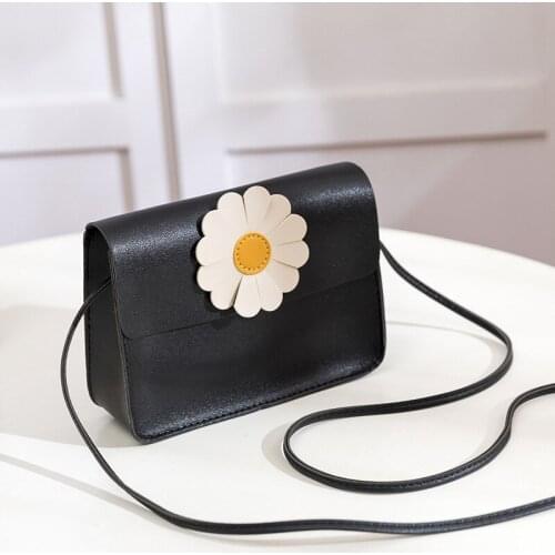 Square Sling Bag Womens 2021 New Korean Fashion Chrysanthemum Bag Simple Mini Shoulder/Crossbody Bag Wholesale