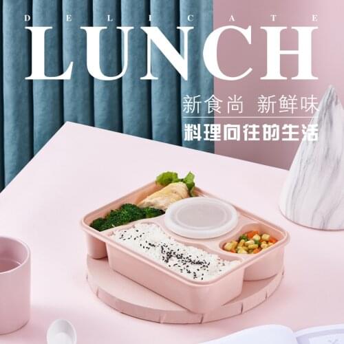 Lunch Box Worker Microwave Oven Can Heat The Lunch Box Compartment Insulation Portable Sealed Fresh-keeping Box with Soup Bowl