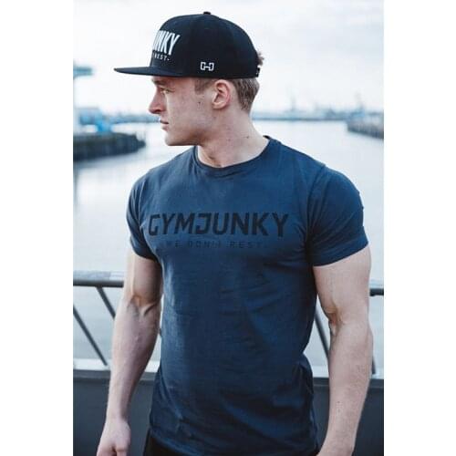 T Shirt Men Short Sleeve Summer Casual Cotton Running T Shirt Sport Gym Tshirt Fitness Male Black White Workout Clothing Tops