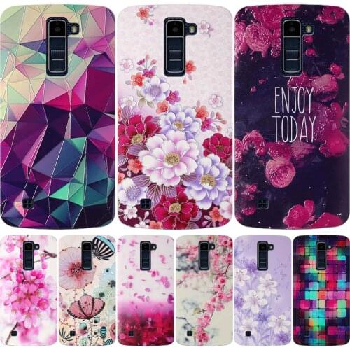 Soft TPU Phone Case for LG K10 K 10 LTE K420N K430 K430DS 5.3" Back Cover Flower Pattern Case for LG K10 Coque for LG K 10 cases