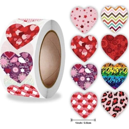 500pcs red Love Heart Label seal Sticker Scrapbooking Gift Packaging Valentines Sticker