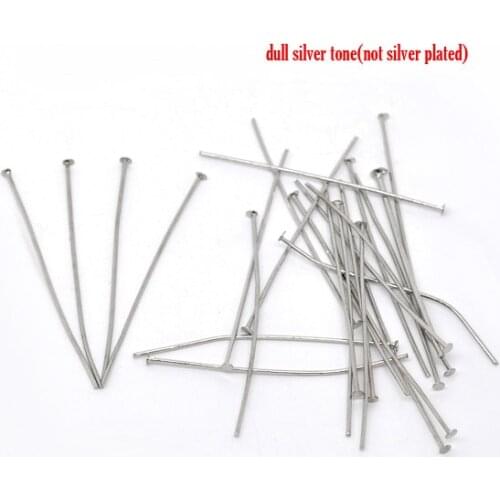 Lovely 400PCs Silver Color Head Pins 0.7x40mm(21 gauge) (B01480)