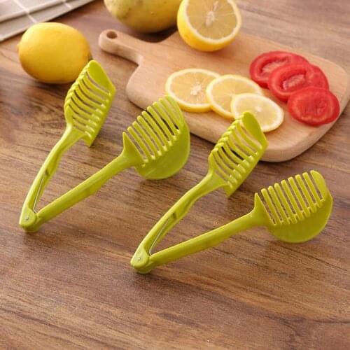 Tomato Slicer Hand-Held Plastic Potato Cutter Kitchen Gadgets Lemon Onion Fruit Vegetable Splitter LX7955