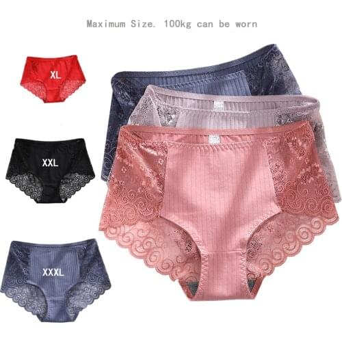 Sexy Women Lace Panties XXXL Fashion Cozy Lingerie Tempting Briefs High Quality Womens Underpant High Waist Intimates Underwear