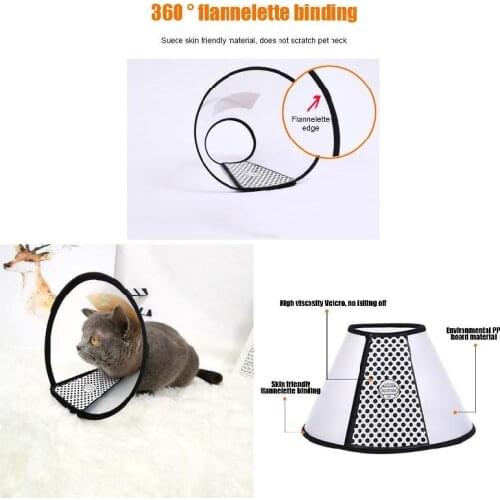 Dog Collar Cone Adjustable Pet Recovery Collar Comfy Kitten Cone Anti-Bite RERI889