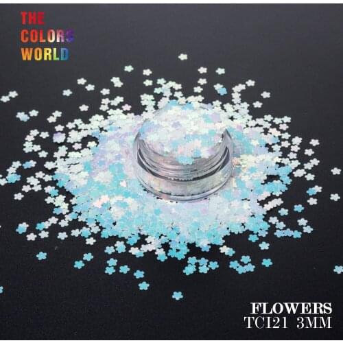 TCT-192 Flower Shape 3MM Size Pearlescent Indescent Nail Glitter Nail Art Decoration Body Art Decoration Makeup Face Glitter DIY