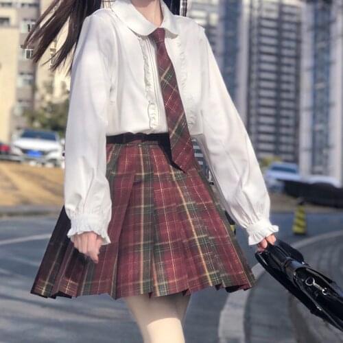Japanese Girly White Blouse Women Fashion Ruffle Doll Collar Long Sleeve Shirt Spring New Kawaii College Style All-Match Jk Tops