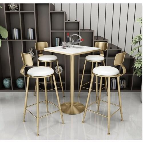Iron bar chair simple fresh milk tea shop table chair net red bar table chair combination high table chair small round table