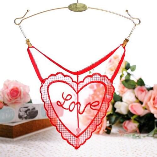 Women Sexy Panties hot erotic open crotch Lingerie Porn transparent underwear crotchless Heart Shape G-string thong with pearl