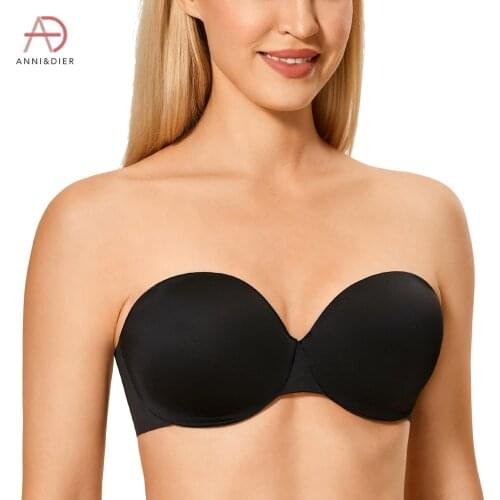 Womens Smooth Invisible Multiway Strapless Bra Plus Size Padded Underwire Anti slip