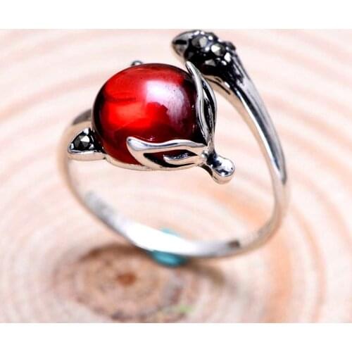 VENTFILLE 925 Sterling Silver European and American Retro Open Ring Female Personality Simple Temperament Hand Jewelry