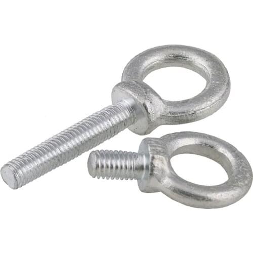 1pcs M14 M16 M18 M20 White Zinc Plated Slipknot Bolt Lifting Eye Bolts Extended Eyebolt Ring Screws Screw 25mm-50mm length