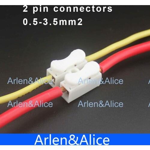 100Pcs 2 pin push quick cable connector terminal Wiring Terminal 10A 250V