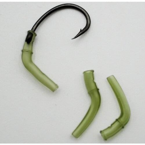 15/30PCS Carp Fishing Bent Rubber Hook Sleeve Line Aligner Anti tangle Tube Line Kick Off Hair Rig Accessories Terminal Tackle