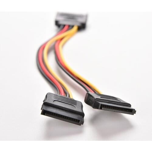 15 Pin SATA Male to SATA Female 1:2 Y Splitter Power Cable