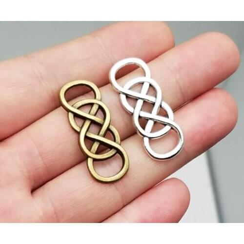 20pcs/lot--33x12mm, Antique bronze/silver plated double infinity connector Charms ,DIY supplies, Jewelry accessories