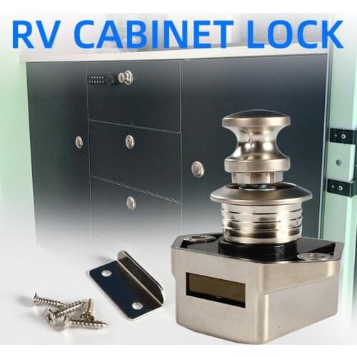 20 Pcs RV Caravan Boat Motor Home Cabinet Drawer Latch Button Locks 20 mm Camper Car Push Lock For Furniture Hardware
