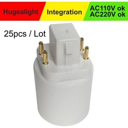 25pcs/lot GX24 to E27 Adapter GX24Q to E27 E26 Lamp LightLamp Adapter G24 To E27 Socket Base Bulb Adapter lamp holder Converter