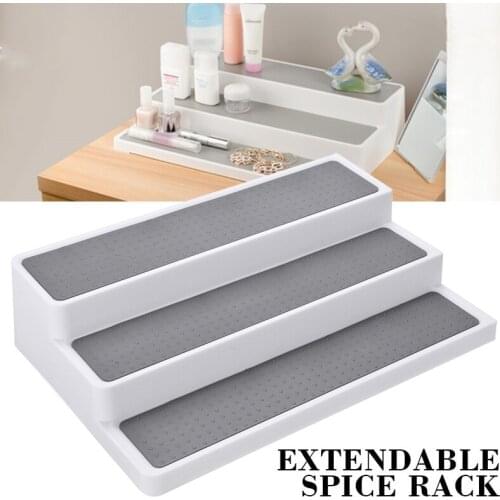 3 Tier Spice Rack Cabinet Spice Rack Plastic Step Shelf Organizer Kitchen Storage Organizer Rack Tool