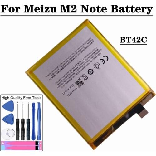 3100mAh BT42C For Meizu Meilan Meizy M2 Note Smartphone Replacement Battery High Quality Mobile PHone Batteries + Tools
