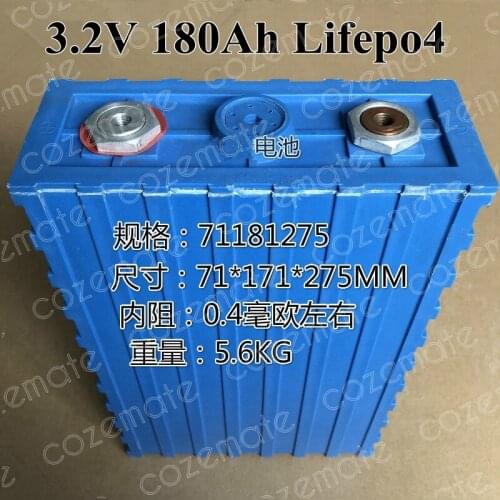 Rechargeable Batteries Battery Deep Cycle Lifepo4 Battery 3.2v 180ah for Electric Vehicle Ups Electric Bicycle and Golf Car
