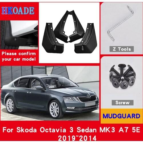 Car Mud Flaps For Skoda Octavia 3 Sedan MK3 A7 5E 2014-2019 Mudguards Splash Guards Fender Mudflaps Car Fender Accessories