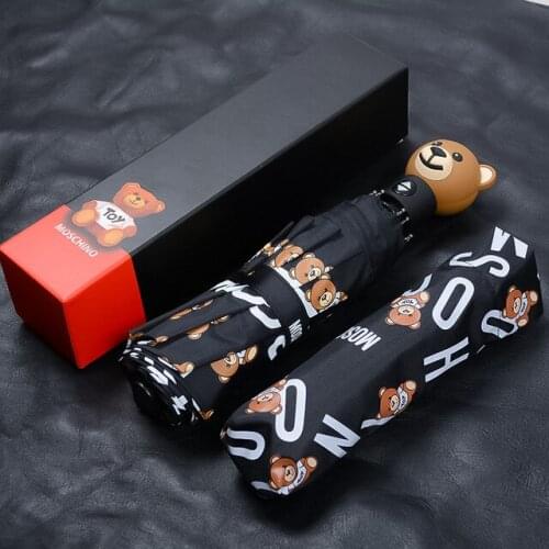 Big Trendy Brand Bear Head Cute Personality Umbrella Fully Automatic Folding Sunscreen Umbrella Sun and Rain Dual-use Umbrella