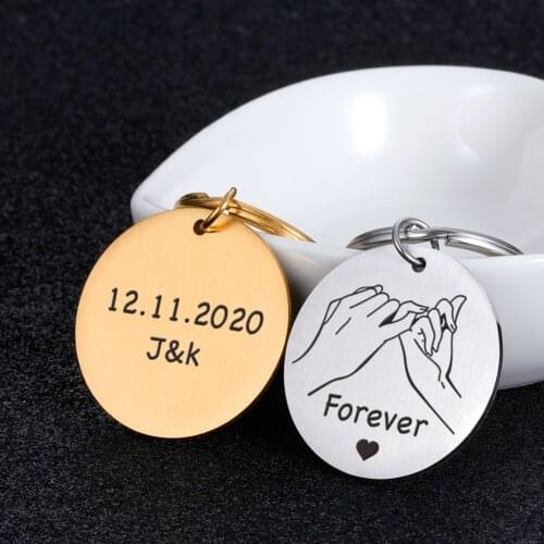 Personalized Date Boyfriend Gift Key Chain for Women Men Couple Keychain Gifts for Husband Wife Girlfriend Valentines Day Gift