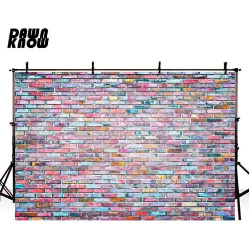 DAWNKNOW Color Brick Wall Photography Booth Background Wedding Photo Studio Customize Backdrop For Baby Children Photocall G423
