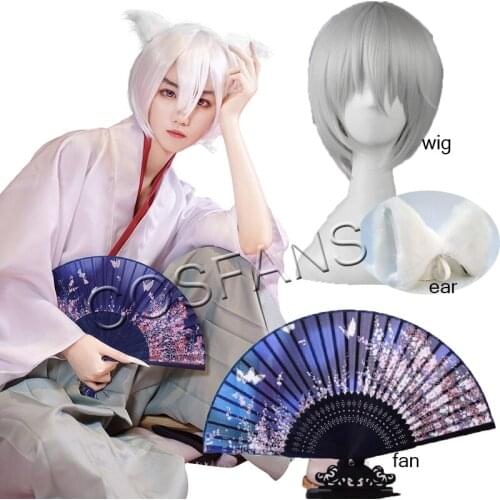 Kamisama Hajimemashita / Kamisama Kiss Tomoe Wig Cosplay Costumes Kamisama Love Men Women Short Halloween Wigs ear fan