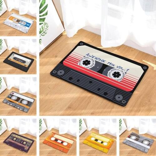 Cassette Music Tape Bath Mats Anti Slip Floor Carpet Pattern Print Doormat For Bathroom Kitchen Entrance Rug Home Decoration Mat